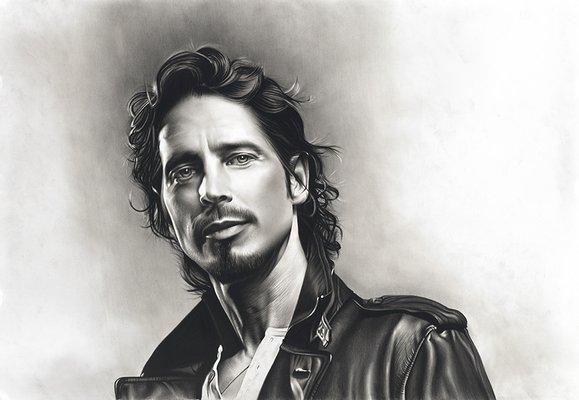 Chris Cornell Pencil Drawing by Colin Morris.