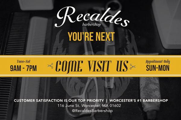 Come visit us. Recalde's Barber Shop