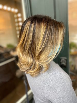 Balayage, curls