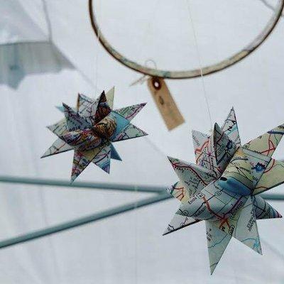 Map star mobiles, along with other hand-crafted gifts