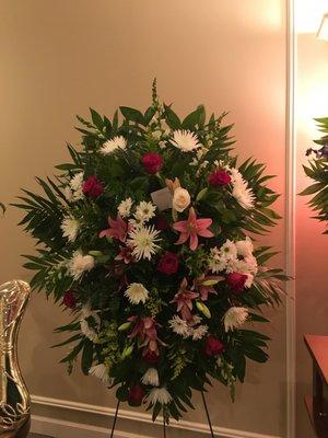 Medium sized funeral arrangement - high quality work and fast turnaround time!