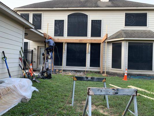 Progressive Pictures of one of our pergola projects