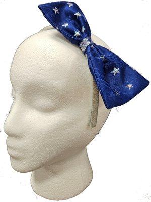 Navy with Silver stars headband on Silver base.