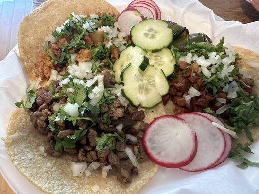 Carne Asada Taco, Chicken Taco & Al Pastor Taco