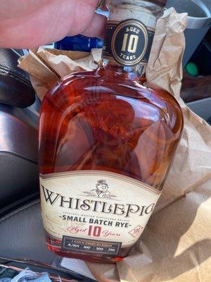 $99 bottle of Whistle Pig Whiskey