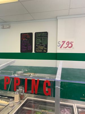 Menu and topping bar