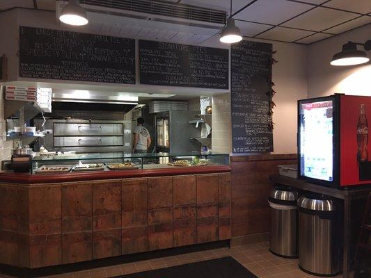 The front counter and menu.