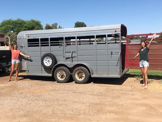 We did it! We found our perfect horse trailer! She's a 1990 stock trailer and we've named her Essie. Excited to begin renovations!