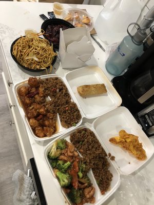 Chicken Broccoli And General Tso's Chicken and Chicken Lo Mein