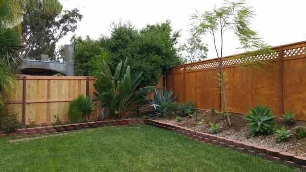 We asked them to match the stained fence with lattice and the left fence us what they the up without a signed contract.