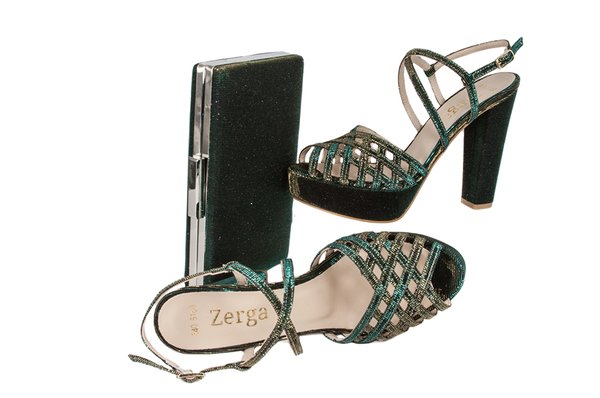 "Keri" Emerald Gold Sandal