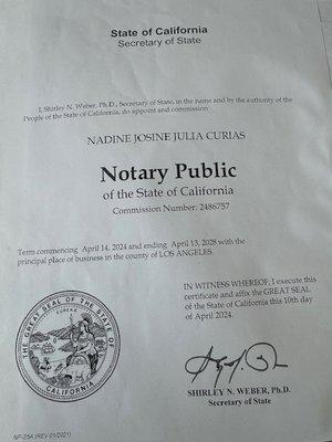 Your CA commissioned Mobile Notary Public.