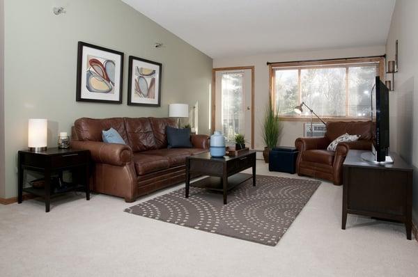 Living Room Featuring Access to Balcony