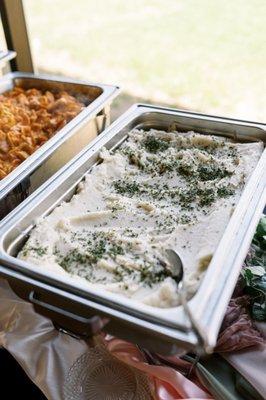 garlic smashed potatoes - buffet side dish at my wedding