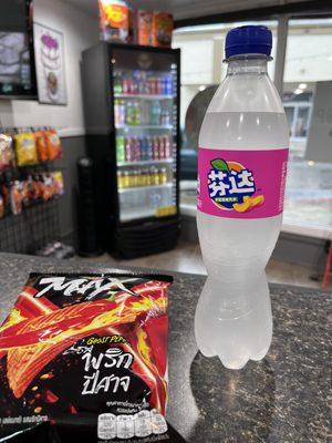 Most popular drink and chips at the store