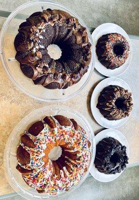 Confetti and Chocolate Bundts and minis