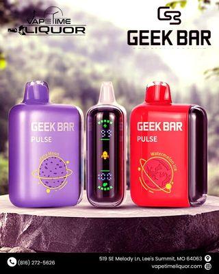 "Pulse up your vape game with the Geek Bar Pulse at Vapetime Liquor Lee's Summit!