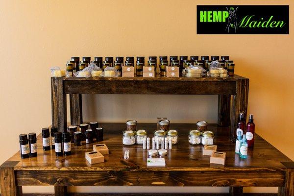 Displays of our Hemp and CBD Oil Products