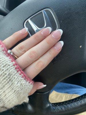 I love how my nails turned out even if there are some flaws that I had noticed. The French tip still had a very clean look to them!!