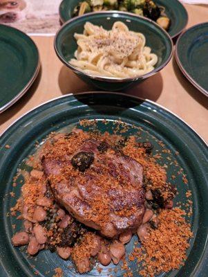 Tosa meal kit with a Copa pork chop, and cacio e pepe