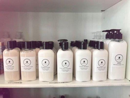 We sell various Goats Milk products from lotions and soaps to sugar scrubs and aftershave