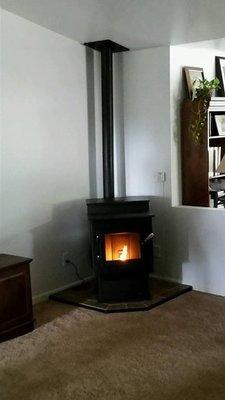 Eco Choice Heatilator PS35 pellet stove installed by Wizard's locally in Flagstaff.