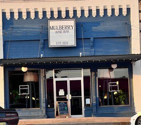 Mulberry Wine Bar in Tishomingo, OK. It's on Main Street, directly across from Blake Shelton's place, Ol Red's.