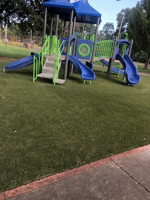 New playground with turf ground