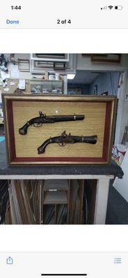 17th Century pistols restored and framed by Artisans!