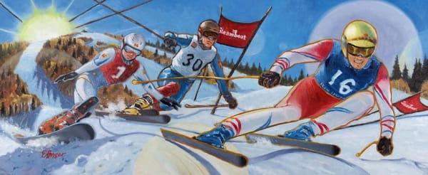 Commemorative Artwork for "All Out" alpine ski run.