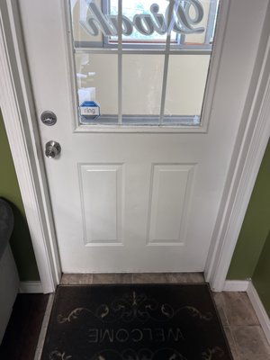 Spot clean doors and wall to get them back to that natural look.