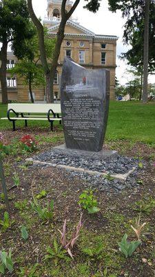 Sultana Memorial in Front of Hillsdale County Courthouse