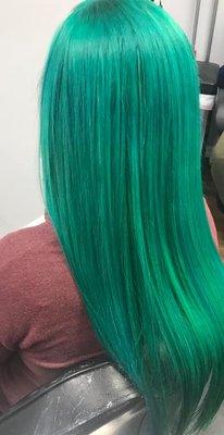 Green hair for girls.