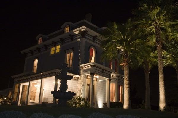 Illumination at night; Front of the STARR Mansion Bed & Breakfast