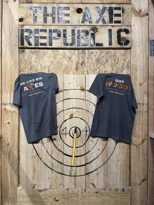 Like our shirts?! Come on by and throw and axe with us at The Axe Republic!