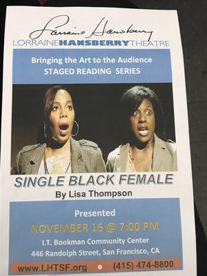 Single Black Female - staged reading