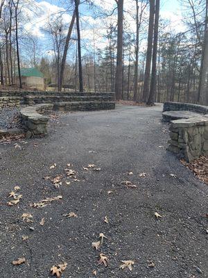 Area with stone along the path