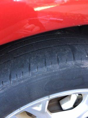 Front tire. Very little tread.