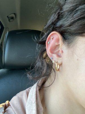 Ruby tragus and second helix is new