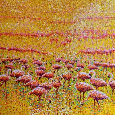 Diane Delorey's Sunset Flamingos