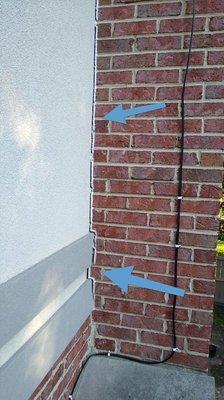 Gap between brick veneer and stucco