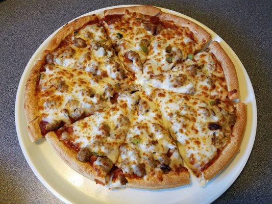 Humble pie (pepperoni, sausage, onions, green pepper) specialty pizza