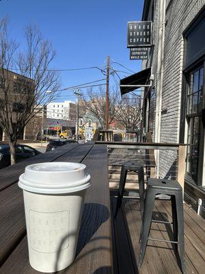 Latte in the patio next door