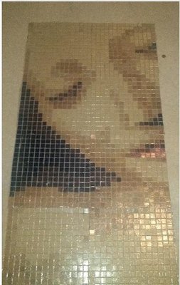 Sleeping Madonna: Glass tile Mosaix Artwork cameo_4' x 2' (sqft) $1500, rendered from DaVinci Artworks of Madonna and Baby collection.