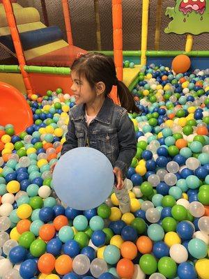 In the ball pit