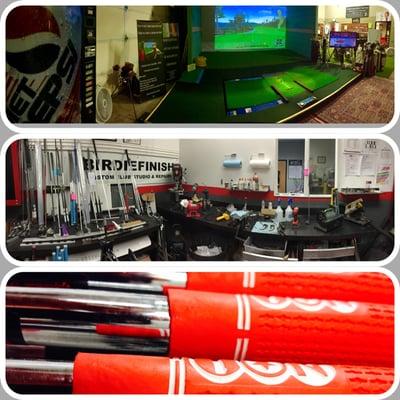 Full service custom club and repair shop. "Your Tour Van Experience"
 Indoor golf, too!