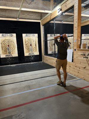 First time throwing an ax. This was great experience... nice venue and amazing staff!