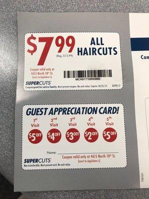 Grand opening deals!!!  And you get a free hot towel after every cut! Nice!