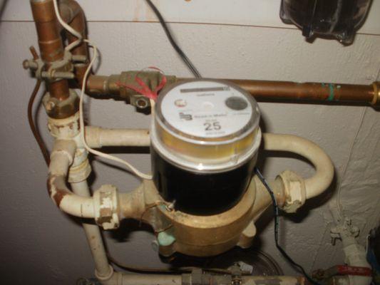 Main water shutoff and meter