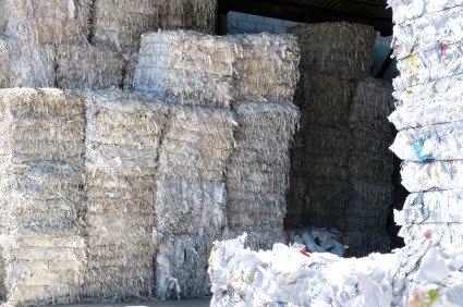 Bales of shredded paper